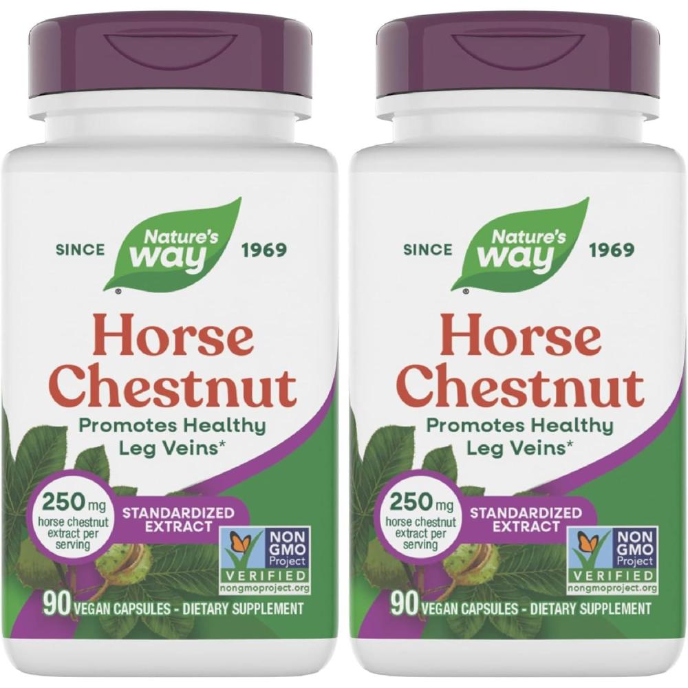 image:imageNatures Way Horse Chestnut Extract Premium Extract Promotes Healthy Leg Veins 250 mg per Serving Vegan 90 Capsules Packaging May Vary90 Count Pack of 2