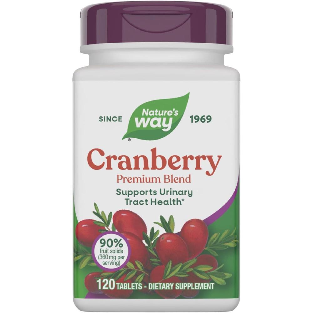 image:imageNatures Way Premium Blend Cranberry Urinary Tract Health Support Supplement with Vitamin C 60 Tablets120 Count Pack of 1