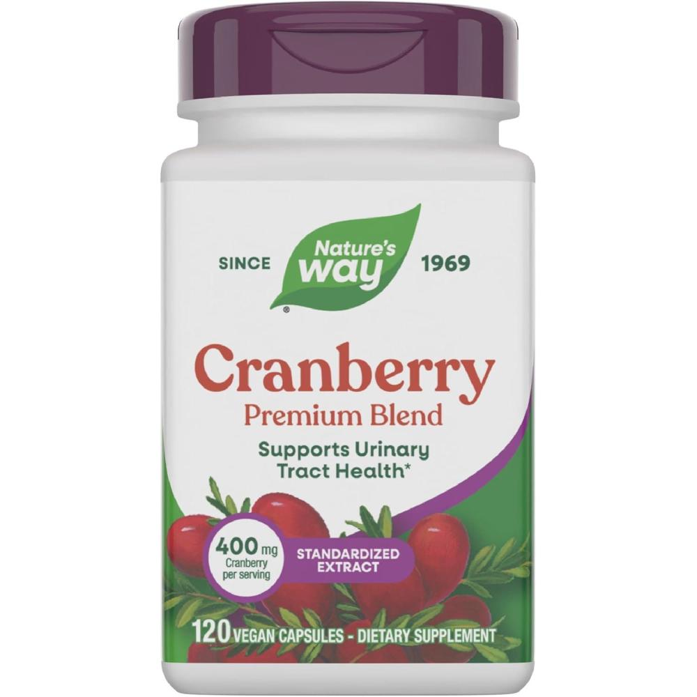 image:imageNatures Way Premium Blend Cranberry Urinary Tract Health Support with 100 Cranberry Concentrate 400 mg Per Serving 120 Capsules Packaging May Vary120 Count Pack of 1