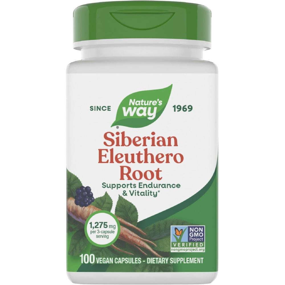 image:imageNatures Way Premium Herbal Siberian Eleuthero Root Supplement Supports Endurance amp Vitality Adaptogen 1275mg per 3Capsule Serving NonGMO Project Verified 180 Capsules Packaging May Vary100 Count Pack of 1