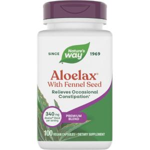 Nature’s Way Aloelax with Fennel Seed for Occasional Constipation, 340 mg, 100 Count