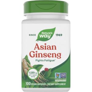 Nature’s Way Asian Ginseng, Fights Fatigue*, 1,120mg Per 2-capsule Serving, Non-GMO Project Verified, Vegan, 100 Capsules (Packaging May Vary)(100 Count (Pack of 1))