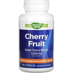 Nature’s Way Cherry Fruit Sweet Cherry Extract, Supports Antioxidant Pathways*, 1,000 mg Per 2-Capsule Serving, Gluten free, 180 Capsules (Packaging May Vary)(180 Count (Pack of 1))