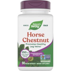 Nature’s Way Horse Chestnut Extract, Premium Extract, Promotes Healthy Leg Veins*, 250 mg per Serving, Vegan, 90 Capsules (Packaging May Vary)(90 Count (Pack of 1))