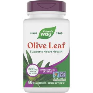 Nature’s Way Olive Leaf Standardized Extract Supplement, Supports Heart Health*, 250 mg Per Serving, Gluten Free, Vegan, 60 Capsules (Packaging May Vary)