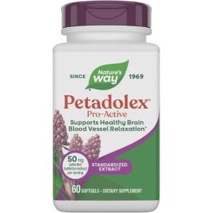 Nature’s Way Petadolex Pro-Active, Blood Vessel Health and Relaxation in the Brain with Patented Butterbur*, 60 Softgels