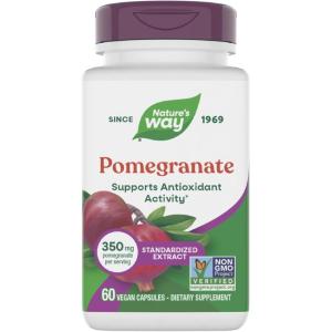 Nature’s Way Pomegranate, Supports Antioxidant Activity*, Standardized Extract, 350 mg per Serving, Non-GMO Project Verified, Vegan, 60 Capsules (Packaging May Vary)
