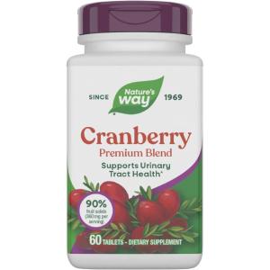 Nature’s Way Premium Blend Cranberry, Urinary Tract Health Support* Supplement with Vitamin C, 60 Tablets(60 Count (Pack of 1))