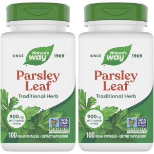 Nature’s Way Premium Herbal Parsley Leaf Provides Chlorophyll, 100 Vegan Capsules(100 Count (Pack of 2))