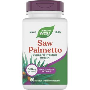 Nature’s Way Saw Palmetto Standardized Extract, Prostate Health Support for Men*, 160 mg per Serving, 120 Softgels (Packaging May Vary)(60 Count (Pack of 1))