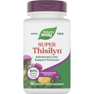 Nature’s Way Super Thisilyn Advanced Liver Support Formula*, Liver Function Support*, with Milk Thistle Extract, Gluten-Free, 60 Capsules (Packaging May Vary)