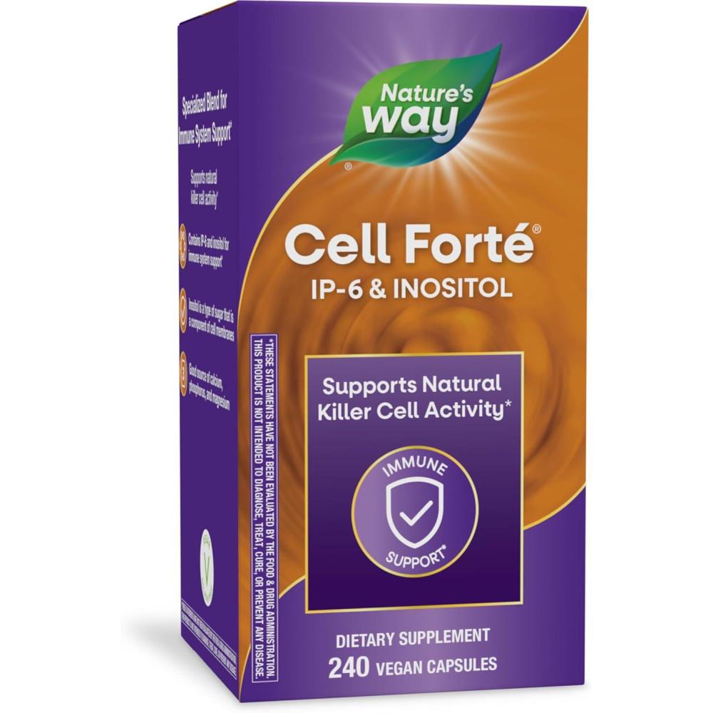 image:imageNatures Way Cell Fort IP6 amp Inositol Immune Support Supplement with Calcium Phosphorus and Magnesium GlutenFree Vegan 240 Capsules Packaging May Vary240 Count Pack of 1