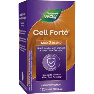 Nature’s Way Cell Forté MAX3 Blend IP-6 & Inositol with Maitake Mushroom & Cat’s Claw Extracts, Immune Support and Natural Killer Cell Activity*, No Gluten, Vegan, 120 Capsules (Packaging May Vary)
