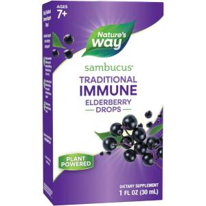 Nature’s Way Sambucus Elderberry Drops with Ultra Strength Elderberry, Immune Support*, Made from 6400mg of Elderberries per 1 mL, 1 Fl. Oz.