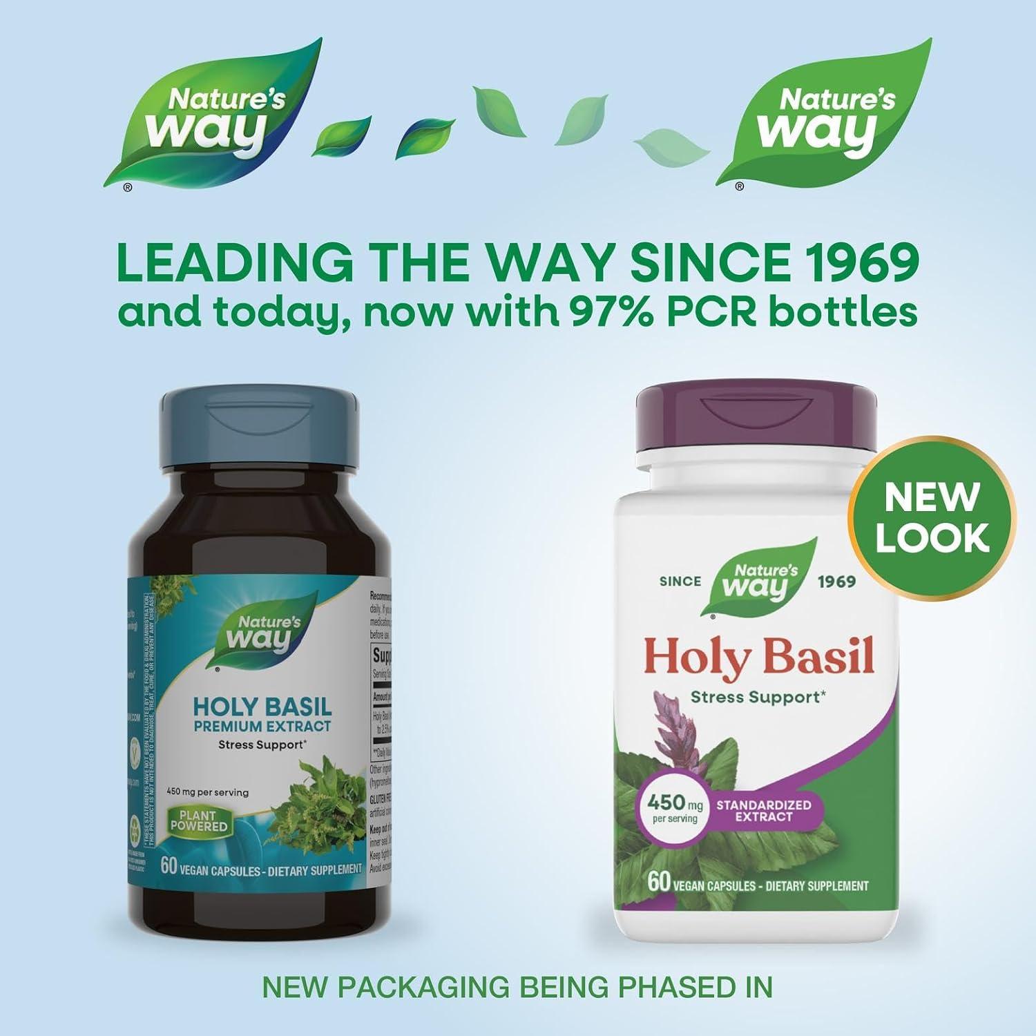 image:imageNatures Way Premium Extract Holy Basil 450 mg per serving 60 Vcaps Packaging May Vary