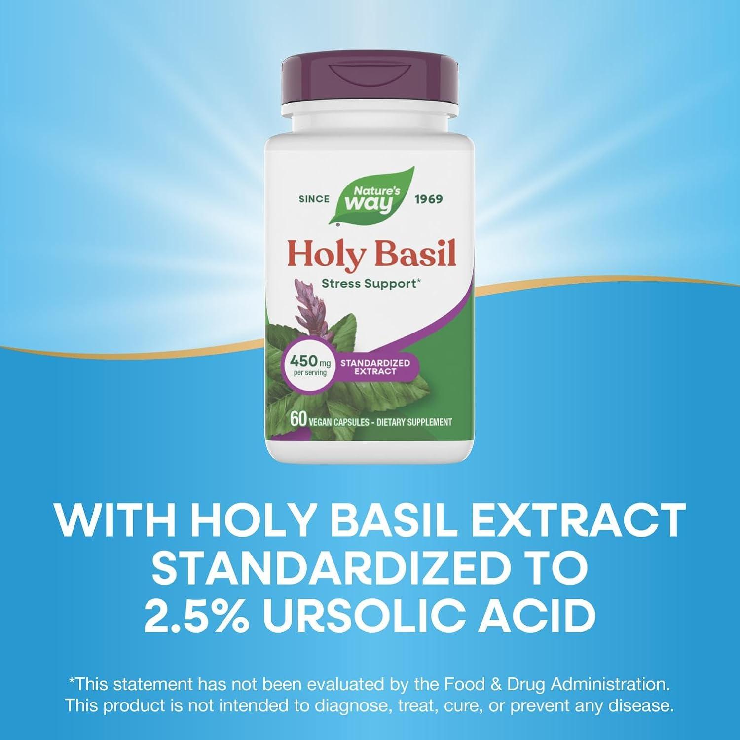 image:imageNatures Way Premium Extract Holy Basil 450 mg per serving 60 Vcaps Packaging May Vary