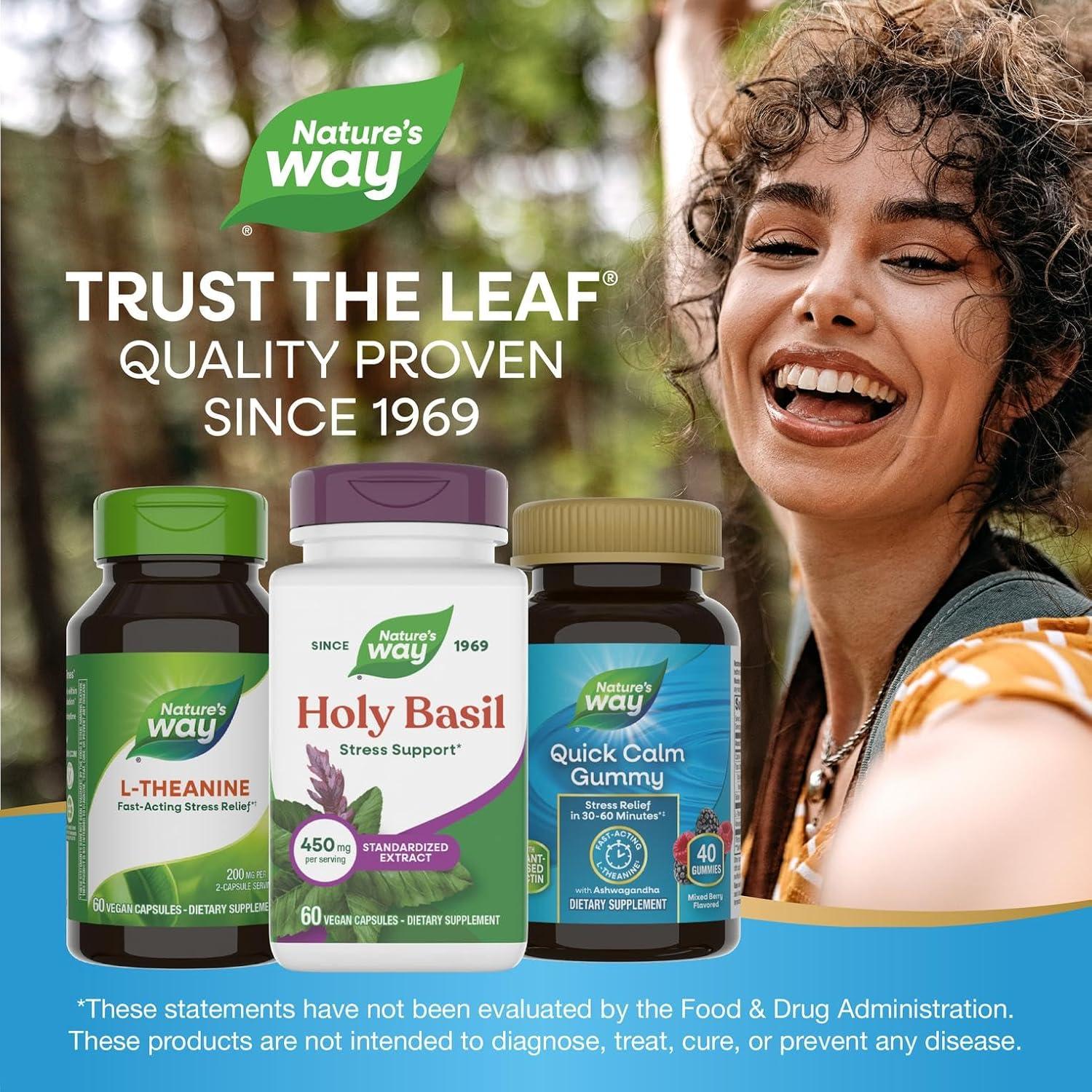 image:imageNatures Way Premium Extract Holy Basil 450 mg per serving 60 Vcaps Packaging May Vary
