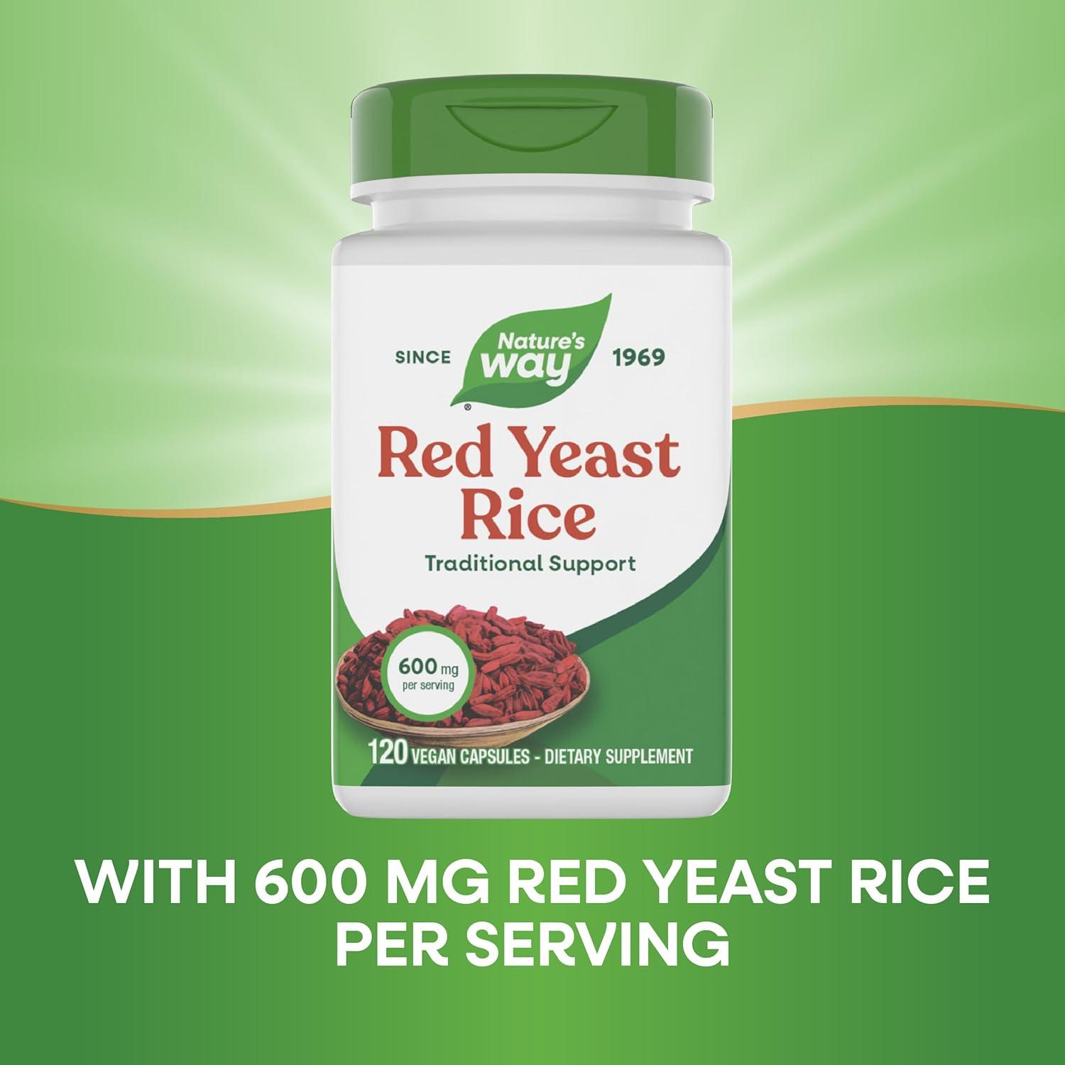image:imageNatures Way Red Yeast Rice Traditional Support 600 mg per Serving Vegan 120 Capsules Packaging May Vary