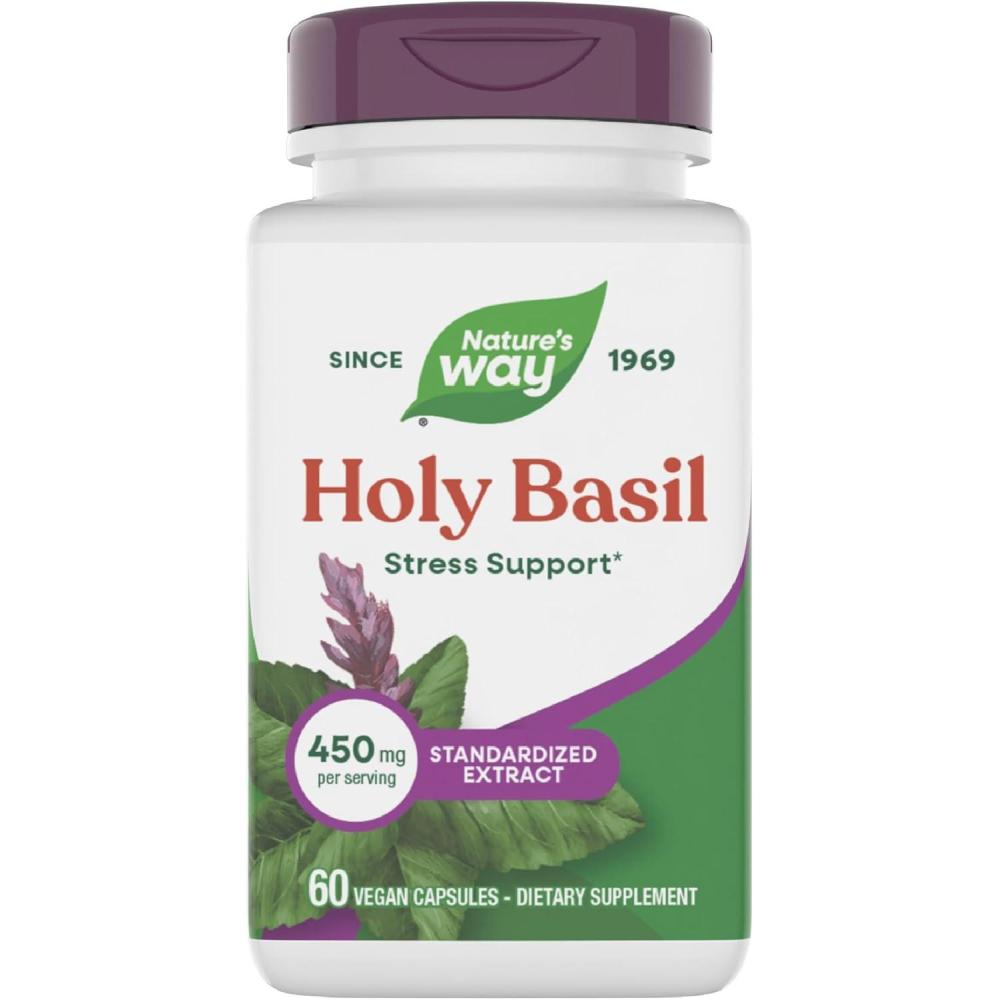 image:imageNatures Way Premium Extract Holy Basil 450 mg per serving 60 Vcaps Packaging May Vary
