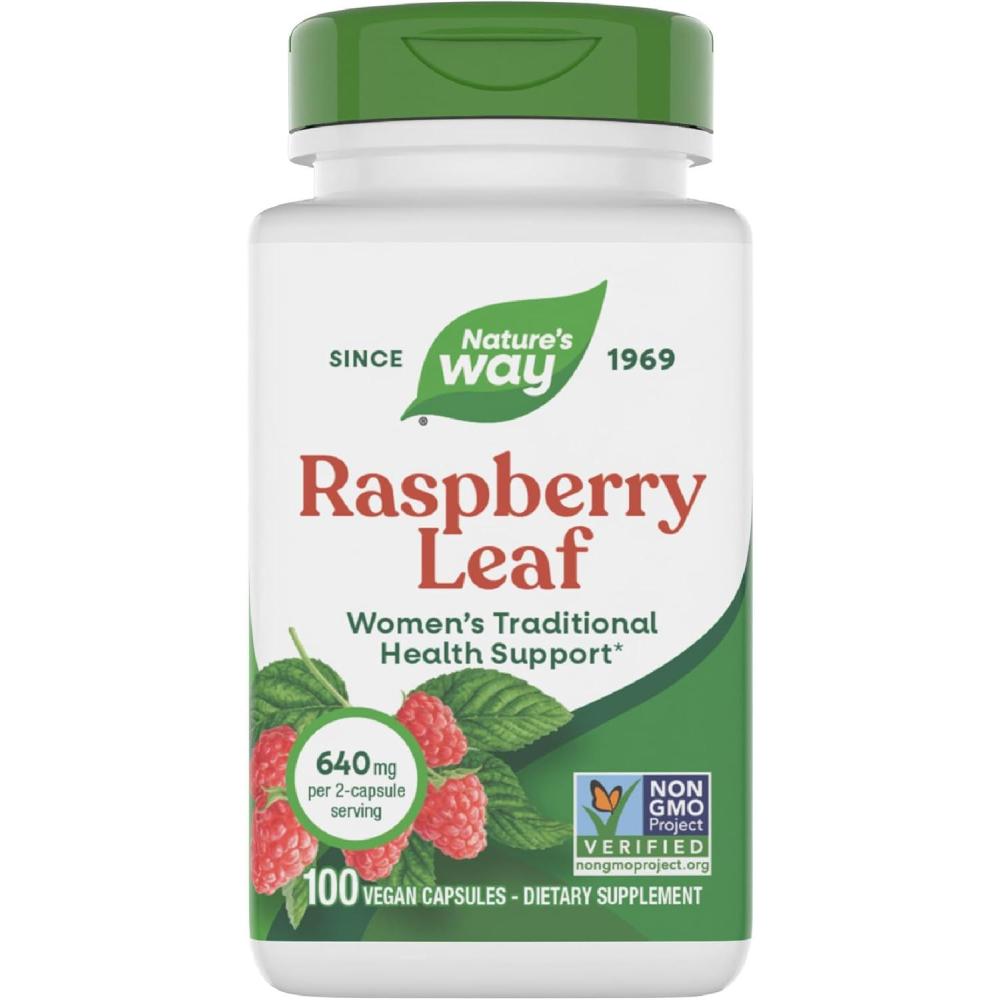 image:imageNatures Way Raspberry Leaf Traditional Womens Wellness Supplement for PlantBased Support Traditional Herbal Supplement Vegan GlutenFree amp DairyFree 100 Count 50 Servings