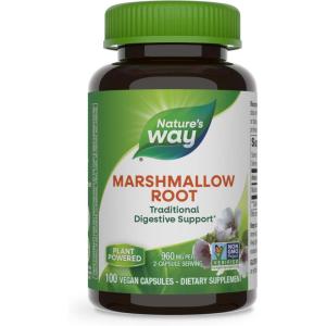 Nature’s Way Marshmallow Root – Marshmallow Root Herbal Supplement for Traditional Digestive Support* – Vegan Plant-Based Capsules – Gluten-Free & Dairy-Free – 100 Capsules (50 Servings)