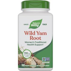 Nature’s Way Wild Yam Root, Women’s Traditional Health Support*, 700 mg per 2-Capsule Serving, Non-GMO Project Verified, 180 Vegan Capsules (Packaging May Vary)